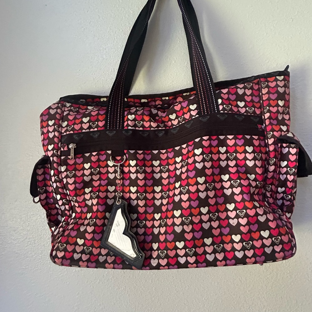 Vintage Roxy Heart Travel Weekender Beach Diaper Camping Sports Gym Tote Bag